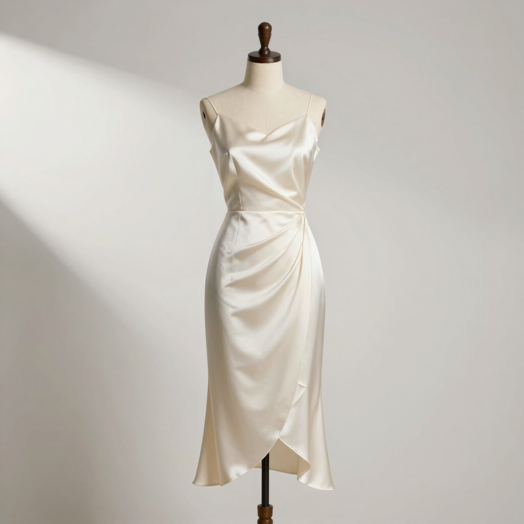 Celeste Asymmetrical Satin Drape