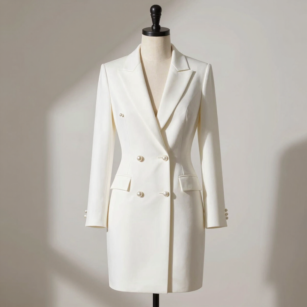Isla Pearl-Encrusted Blazer Dress