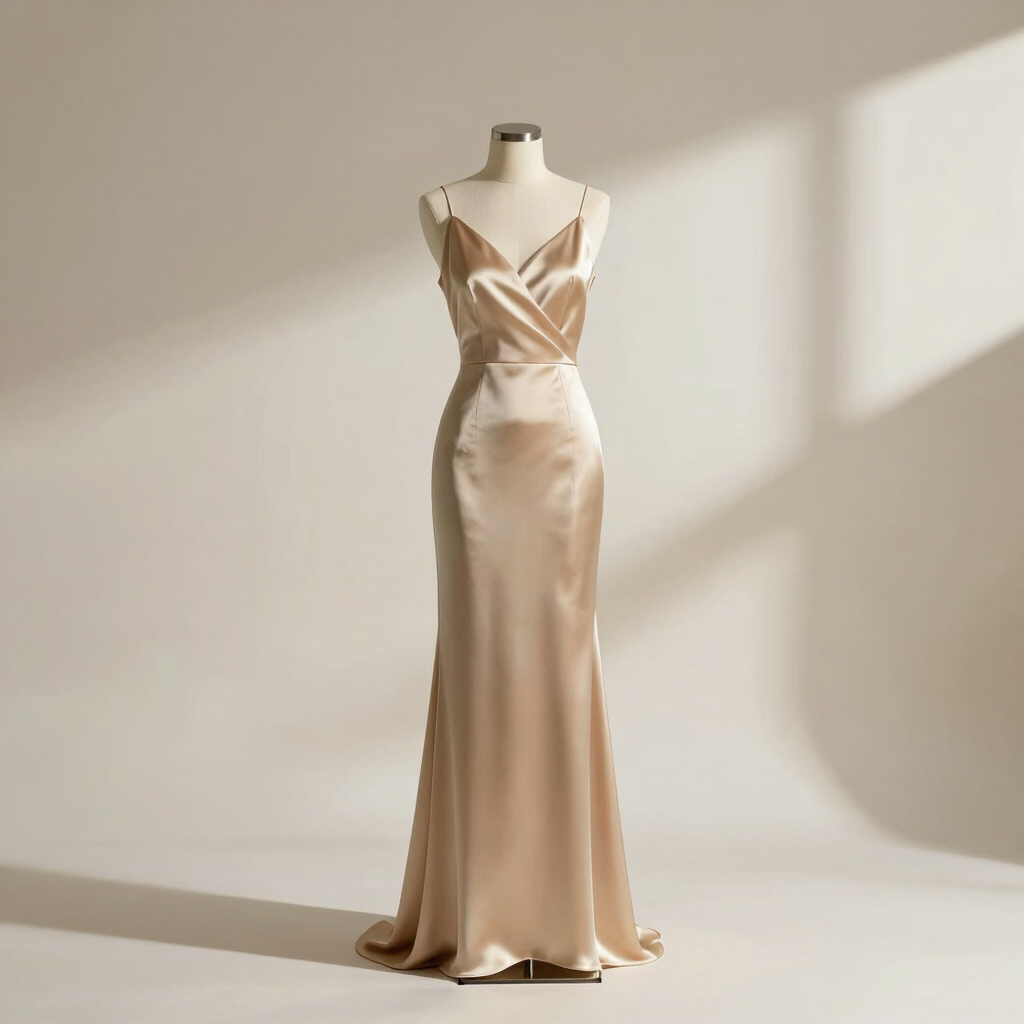 Aurelia Champagne Silk Gown
