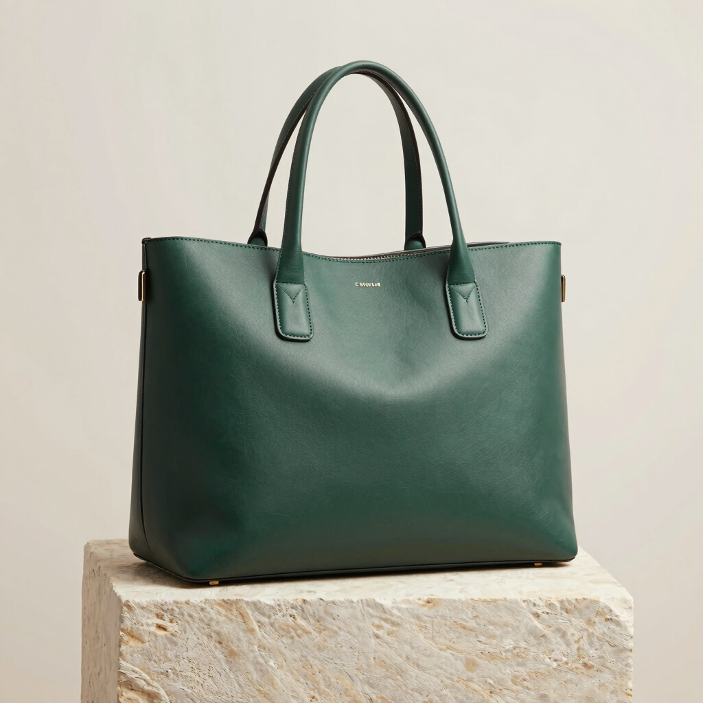 Forest Green Structured Tote