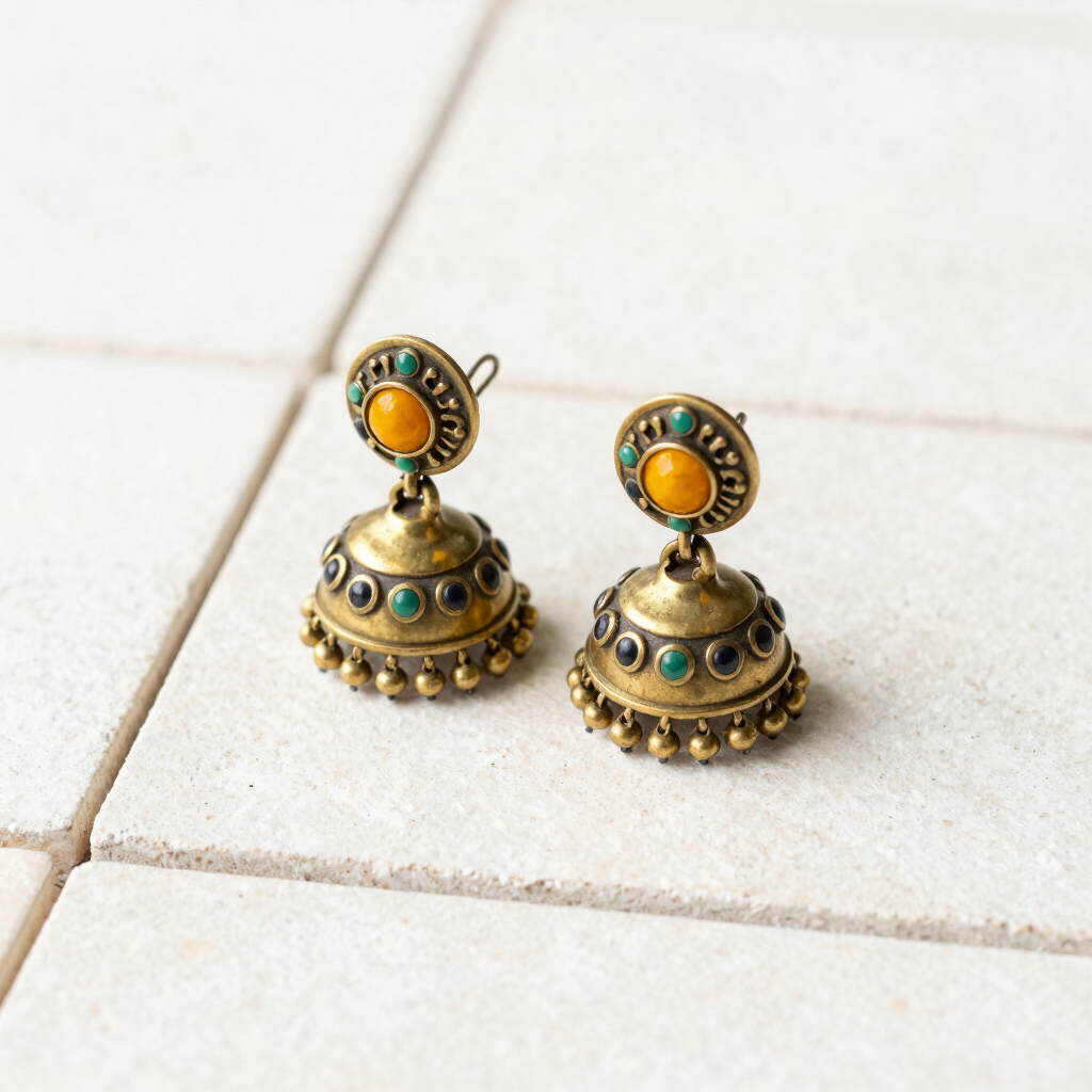 Mayura Brass Jhumka Earrings