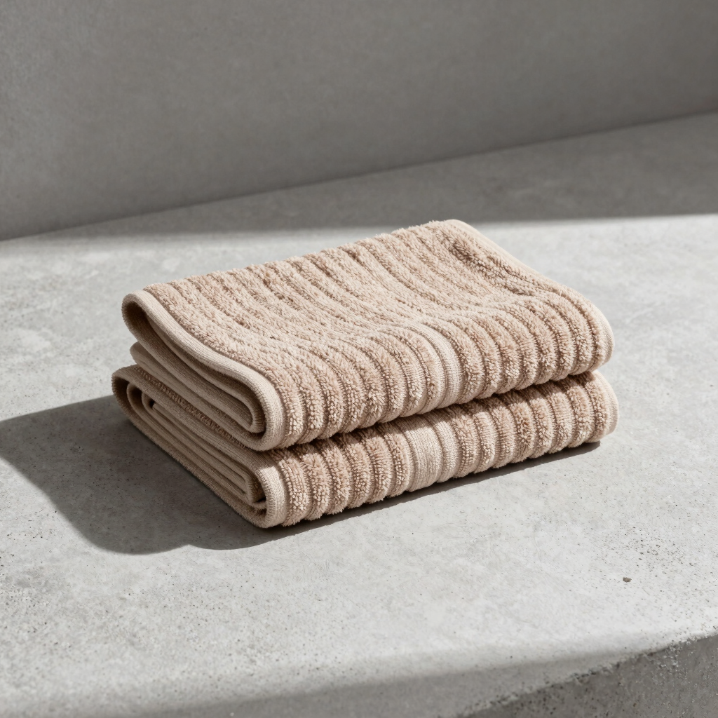 Oatmeal Ribbed Hand Towels
