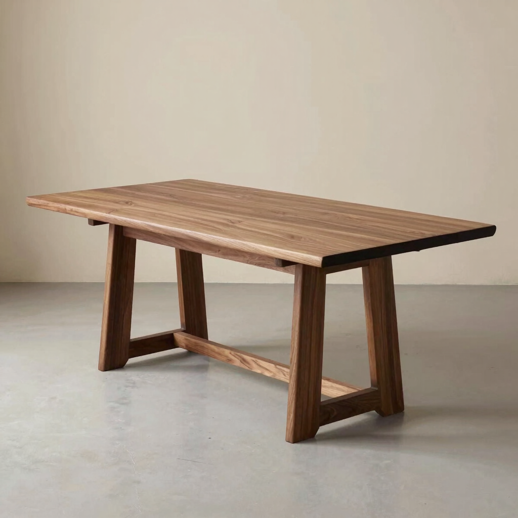 Trestle-Base Compact Nook Table