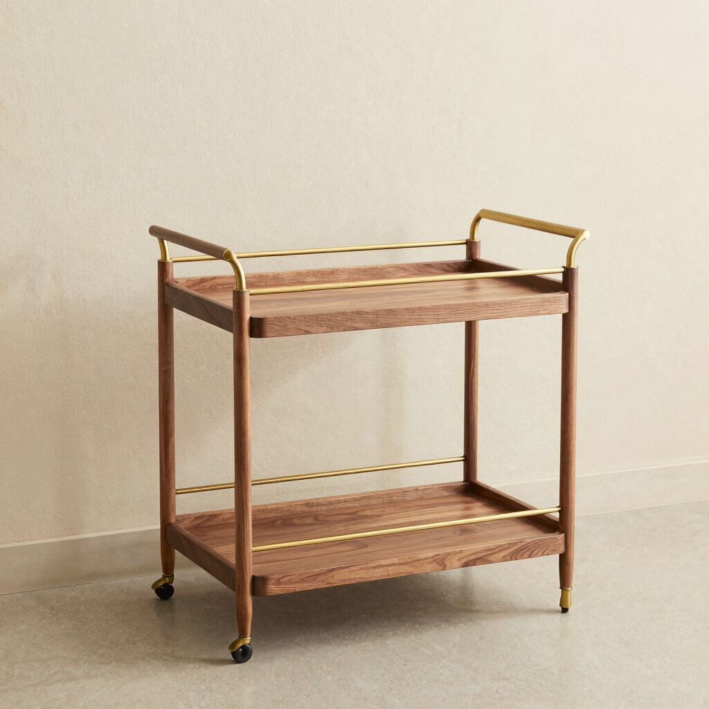 Nooksmith Rolling Beverage Cart
