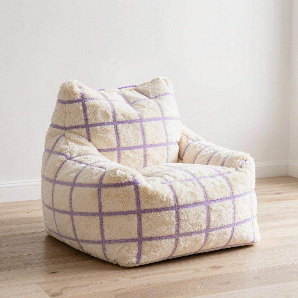 Puffa Grid Pattern Faux Fur Lounger