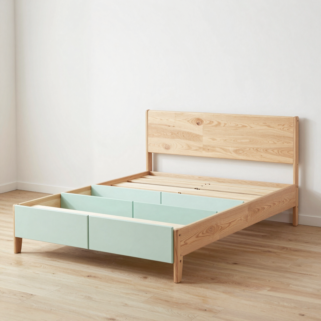 Alba Full Bed with Mint Drawers