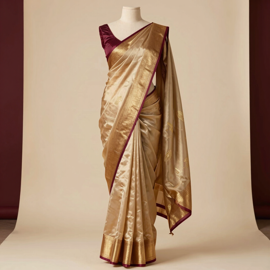 Champagne Soft Silk Saree