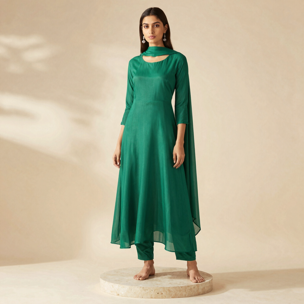 Sage Green Anarkali Dress