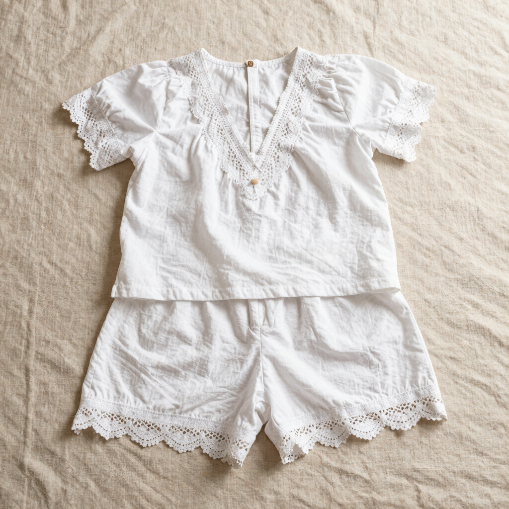 Opal White Cotton Co-ord Set