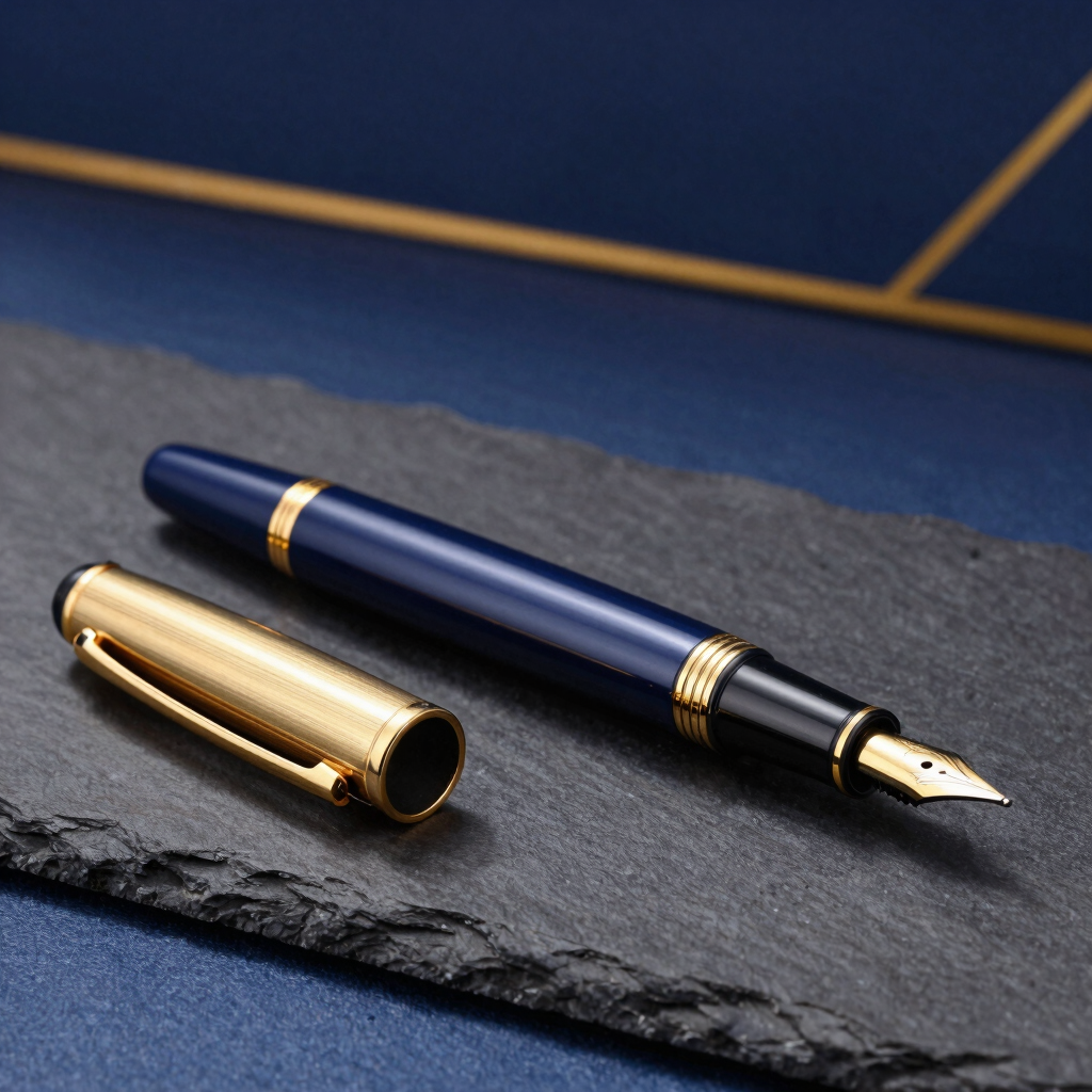 Zenith Brass and Navy Fountain Pen