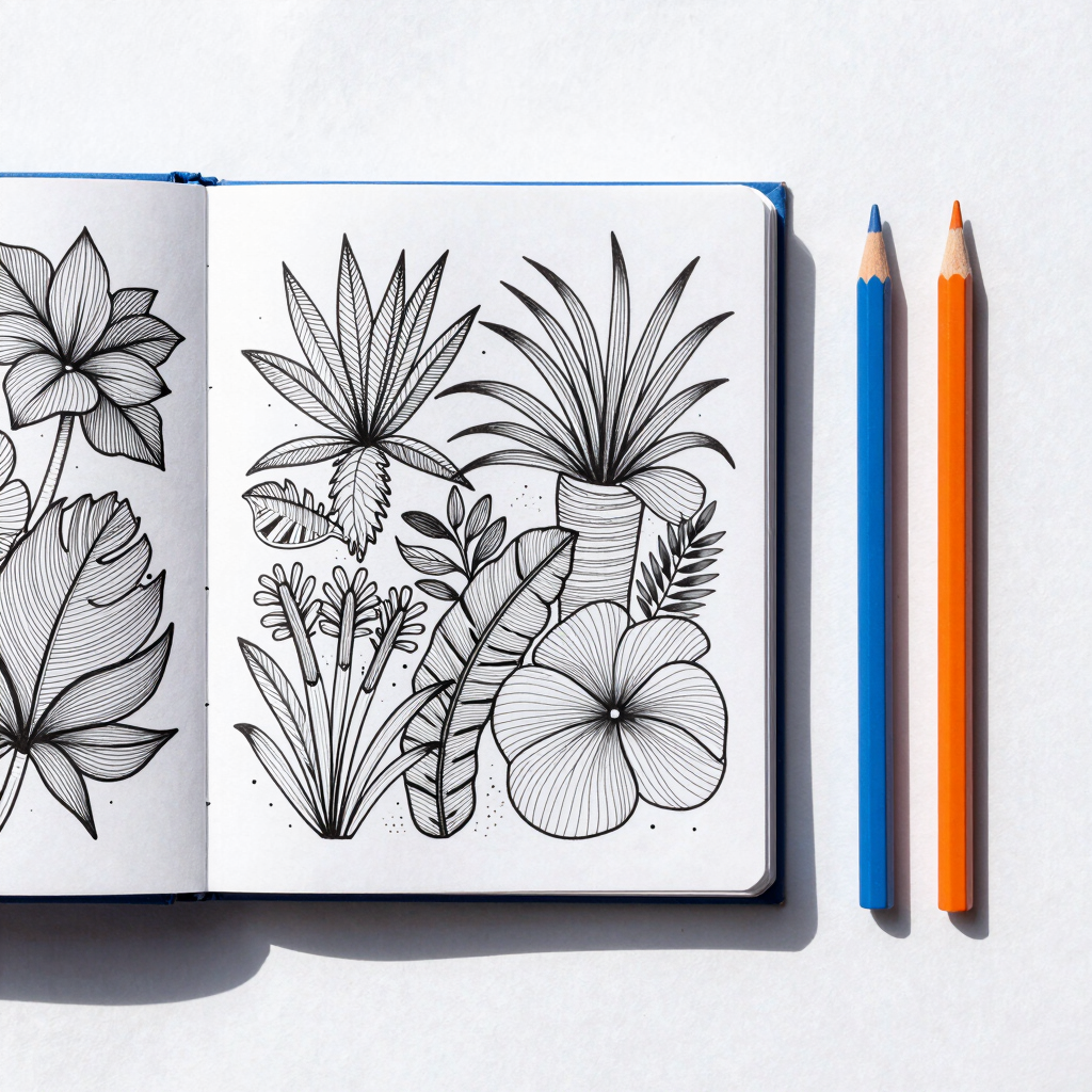 Abstract Botanicals Coloring Journal