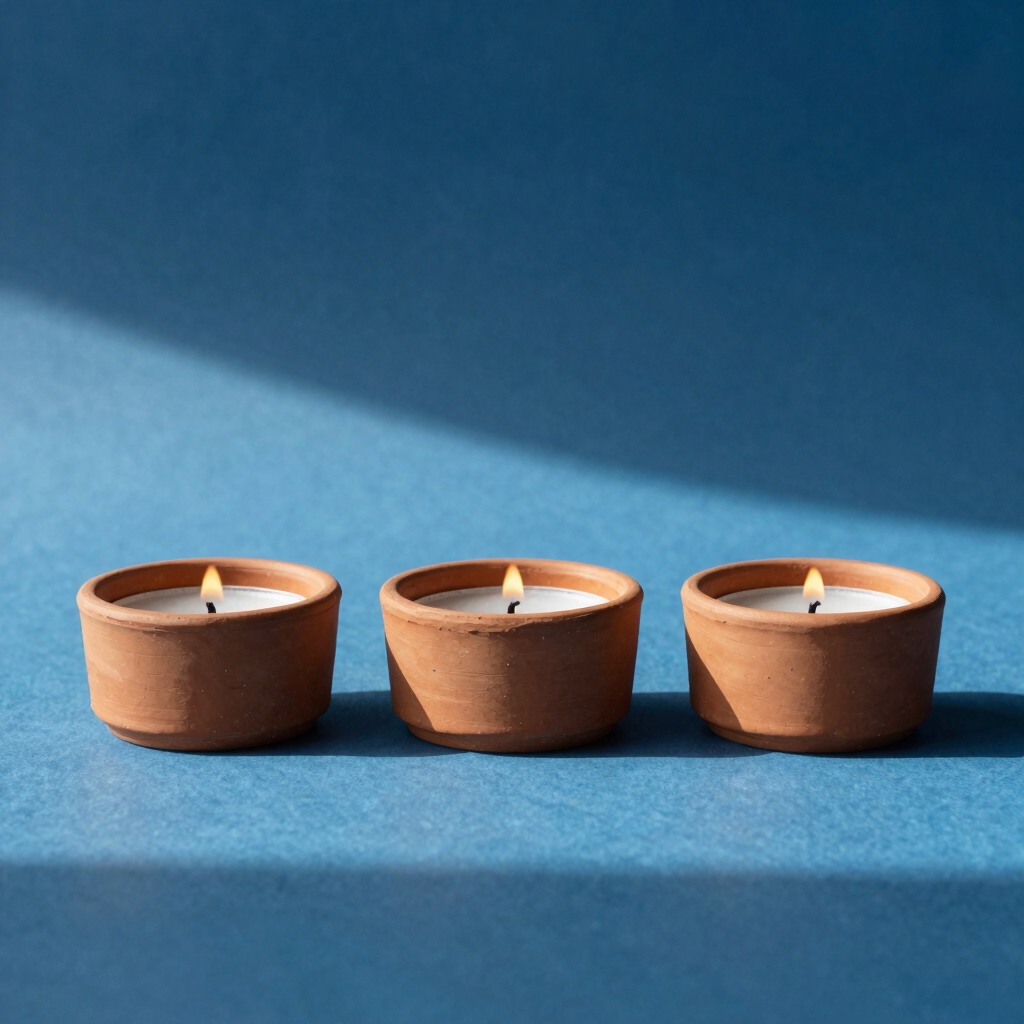 Tactile Clay Tealight Holder Trio