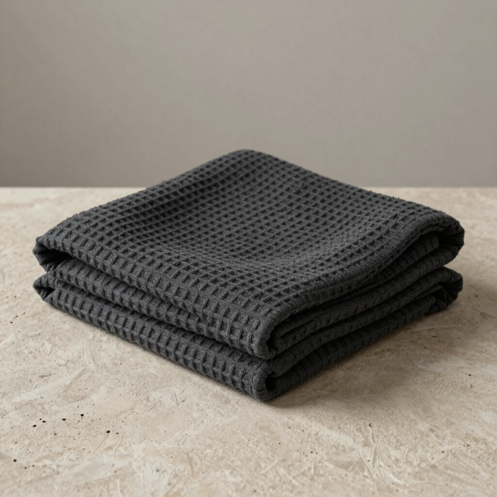 Charcoal Clay Waffle Throw