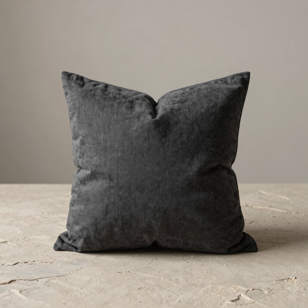 Slub Cotton Charcoal Pillow
