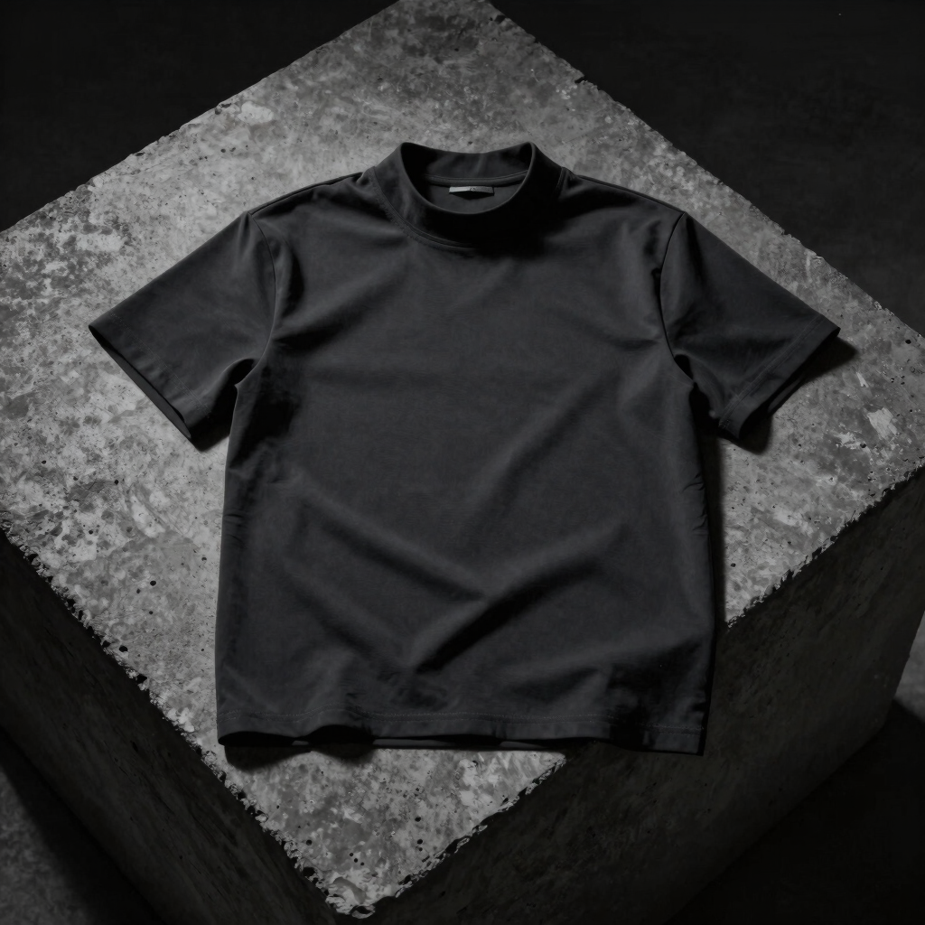 Structured Neoprene Mock-Neck