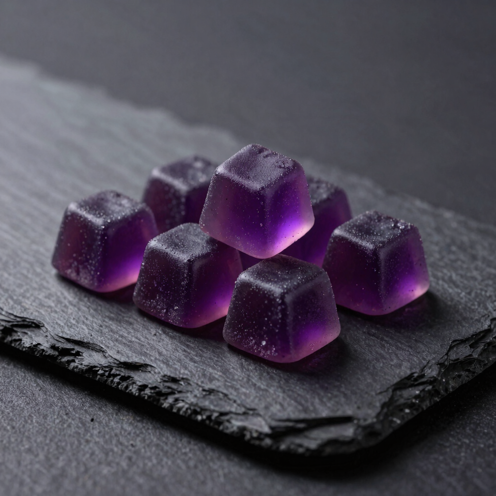 Solventless Rosin Violet Gummies