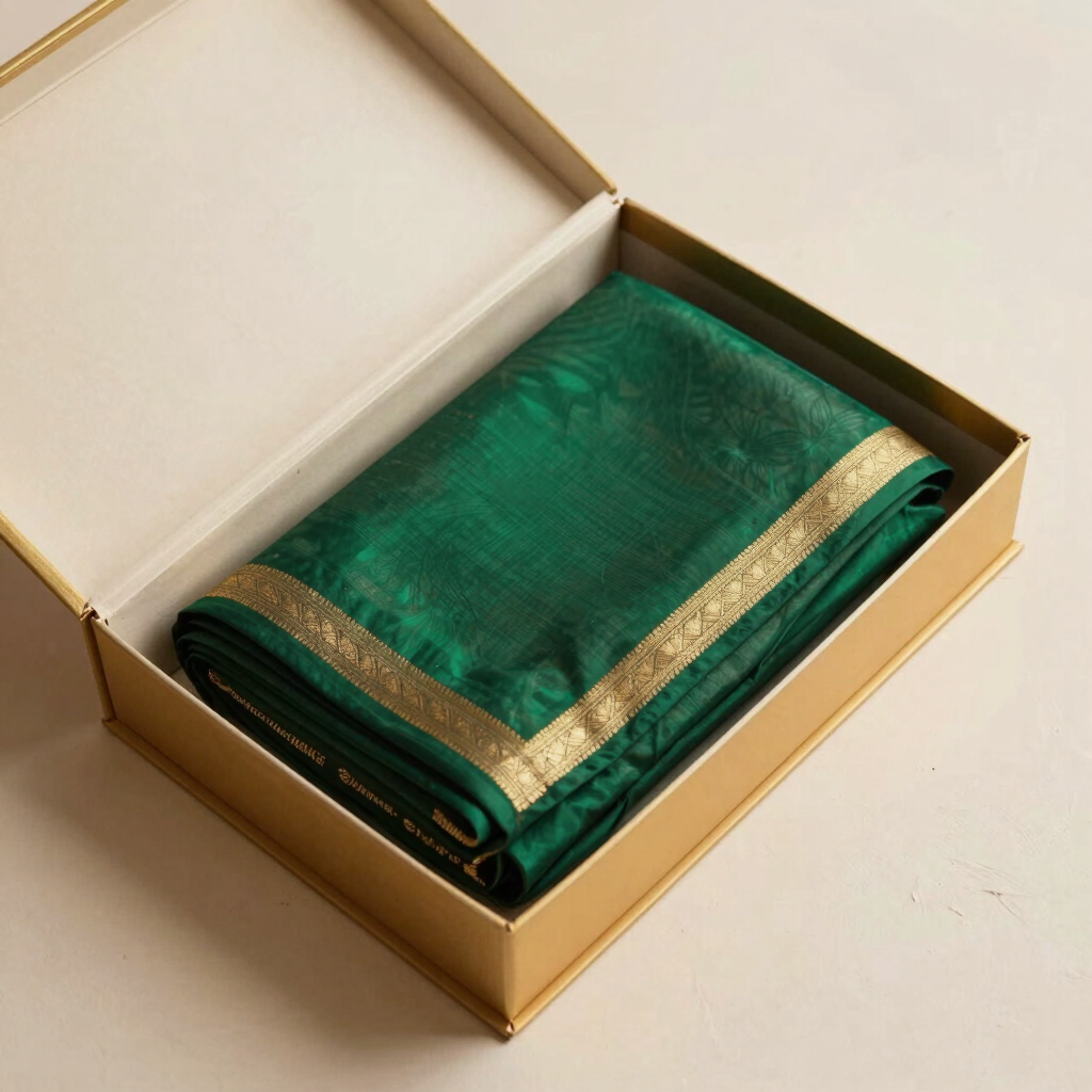 The Imperial Emerald Banarasi Saree