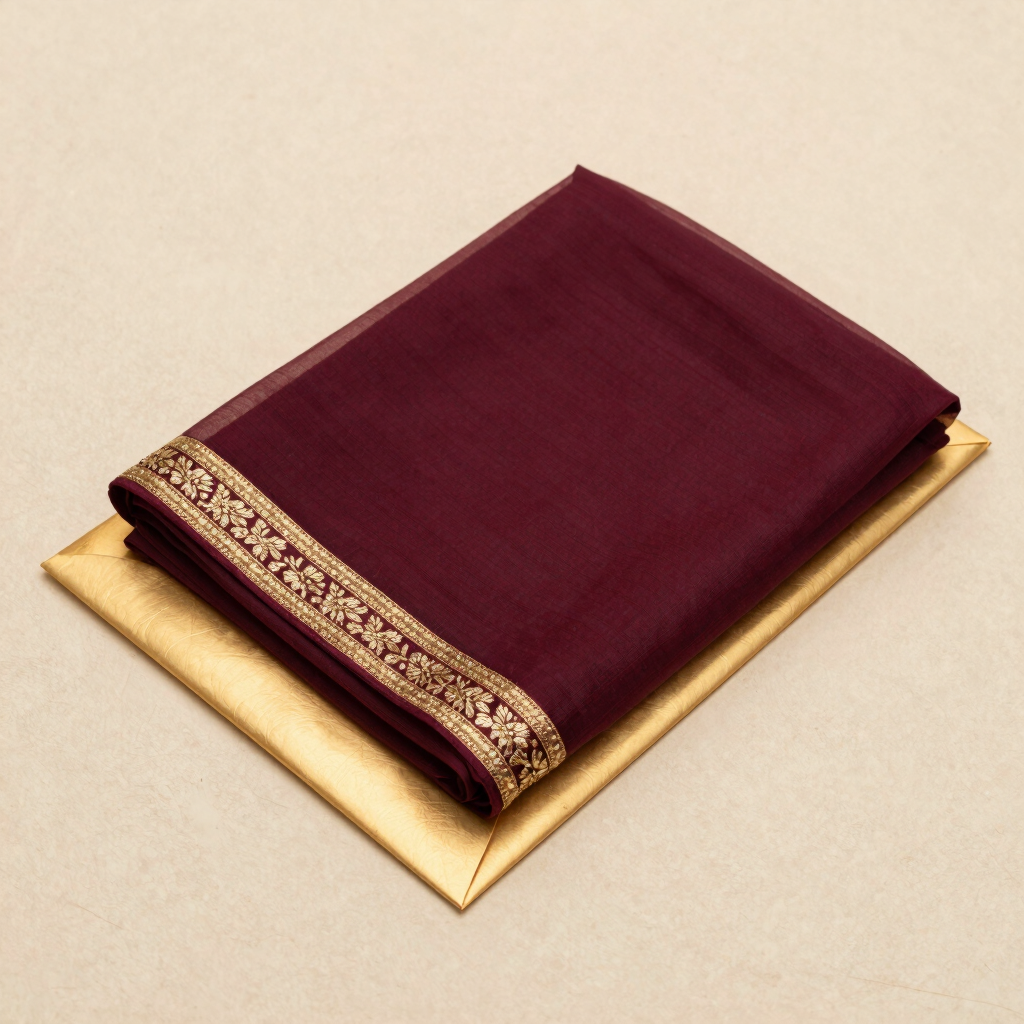 Vintage Maroon Organza Dupatta