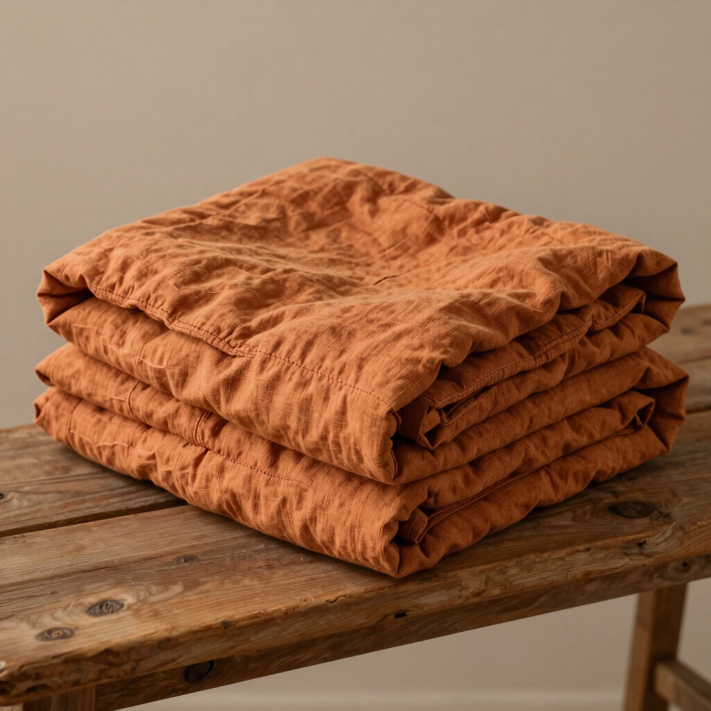 Earthy Ochre Bed Quilt