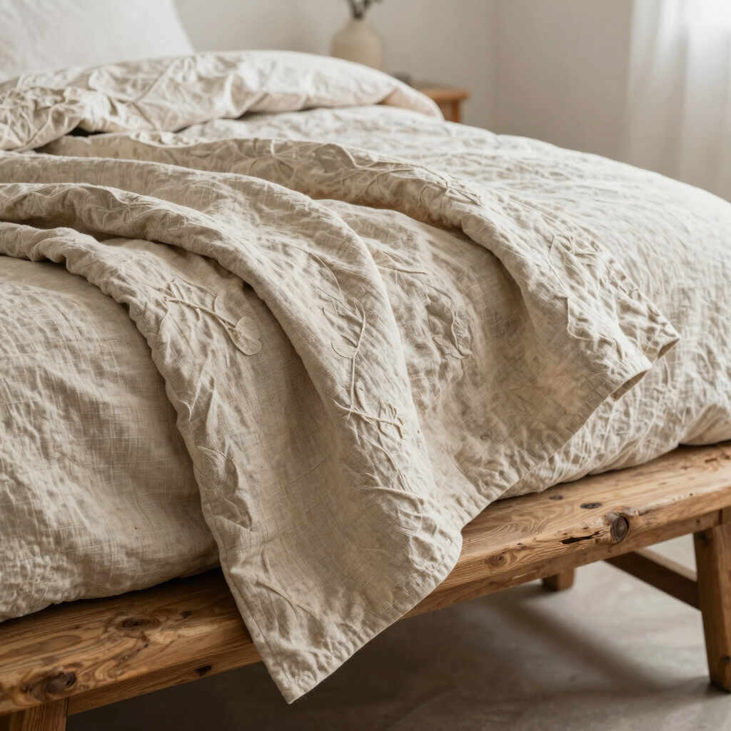 Raw Flax Bed Quilt