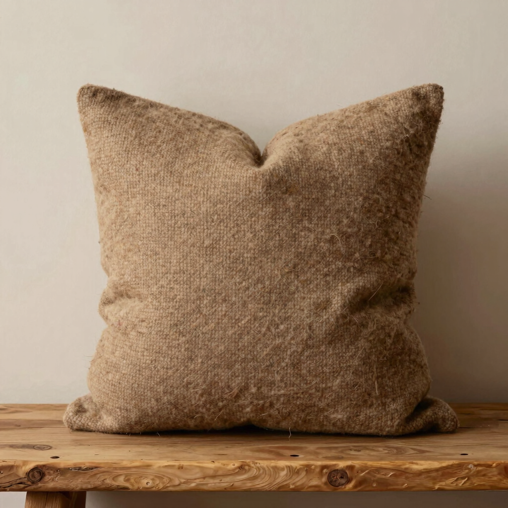Ochre Wool Slub Pillow