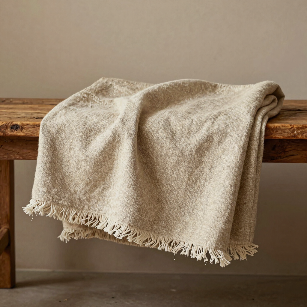 Heavy-Weight Linen Throw Blanket