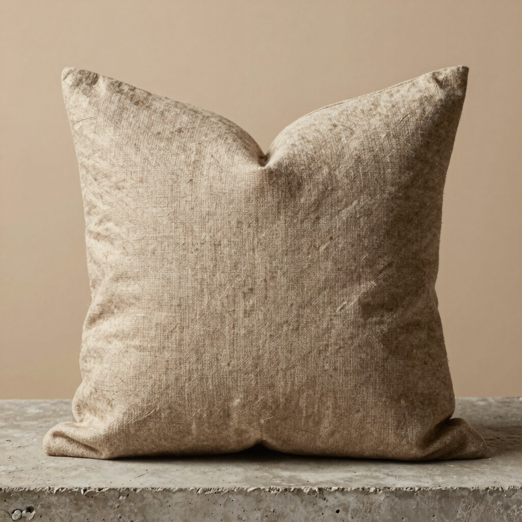 Raw Flax Heavy Weft Pillow