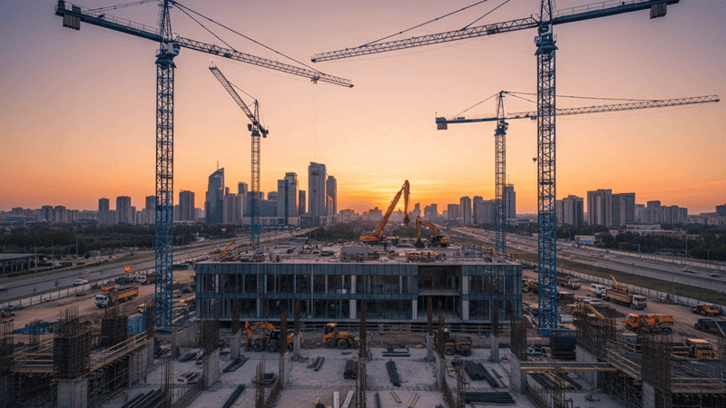 an abstract photo of a curved building with a blue sky in the background