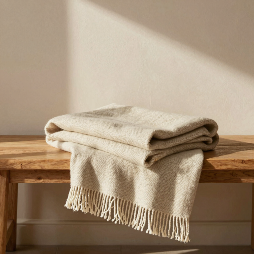 Herringbone Merino Wool Throw