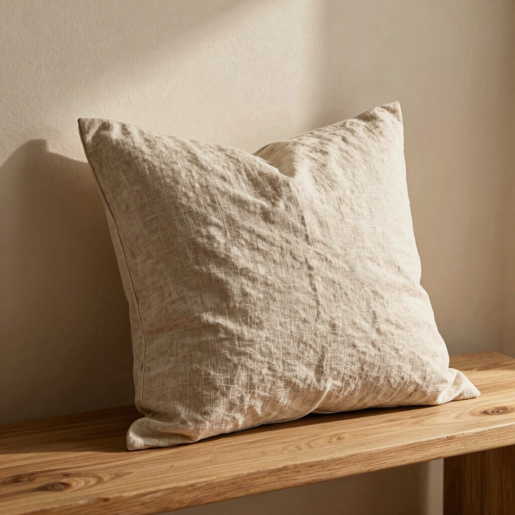 Raw Flax Linen Pillow Cover
