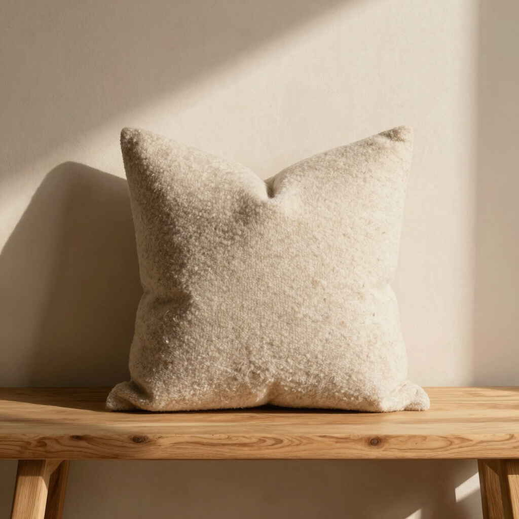 Undyed Bouclé Decor Pillow