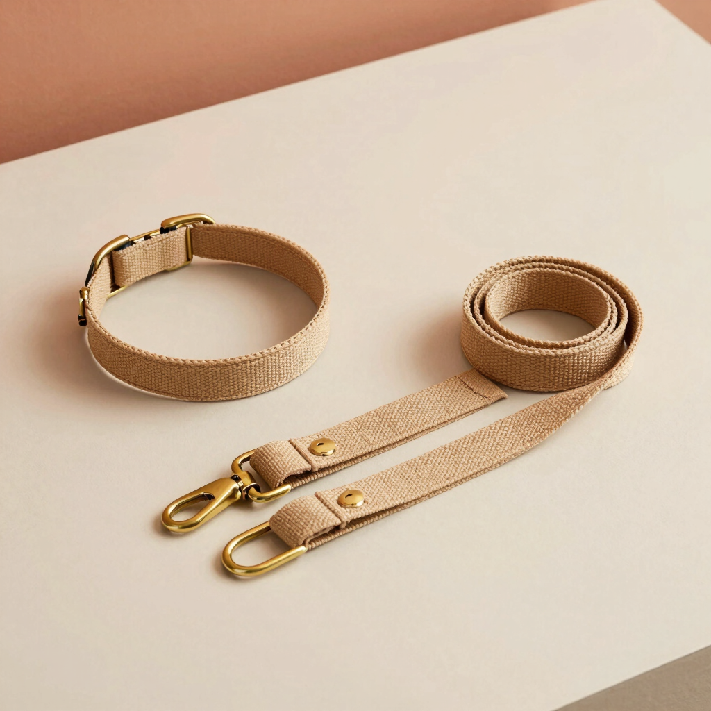 Ensemble Collier et Laisse Sable