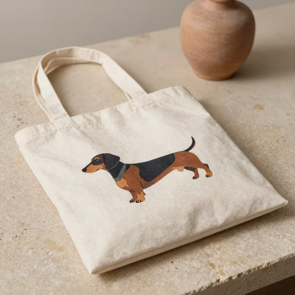 Tote Bag Coton Teckel Mom