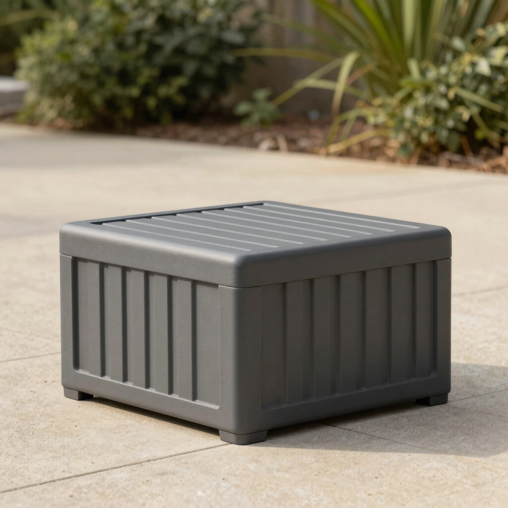 Slatted Poly Patio Footrest Ottoman