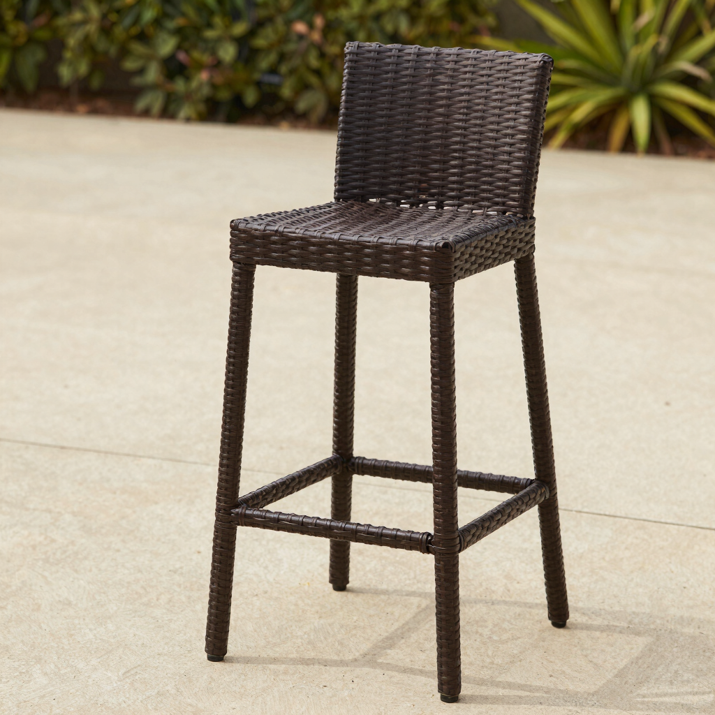All-Weather Resin Wicker Bar Stool