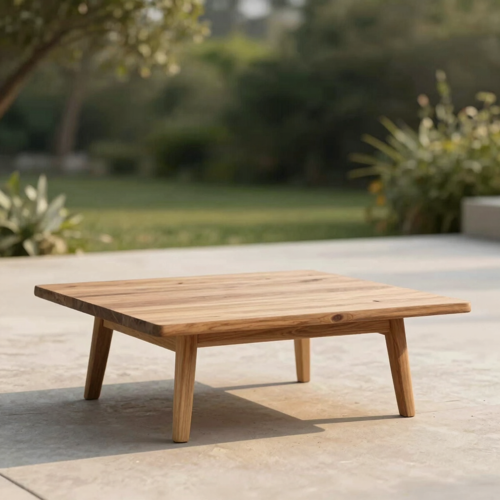 Solid Cedar Plank Outdoor Coffee Table