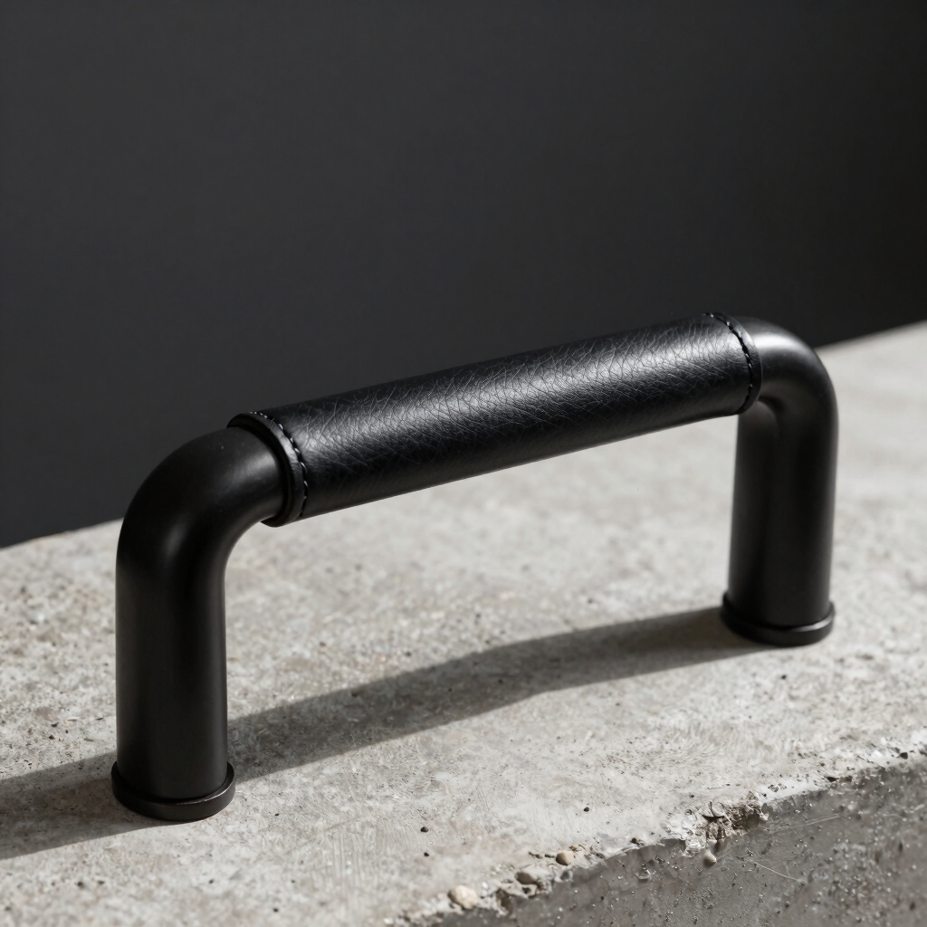 Leather-Wrapped Matte Black Pull