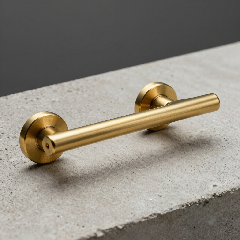 Brushed Brass T-Bar Lever Set