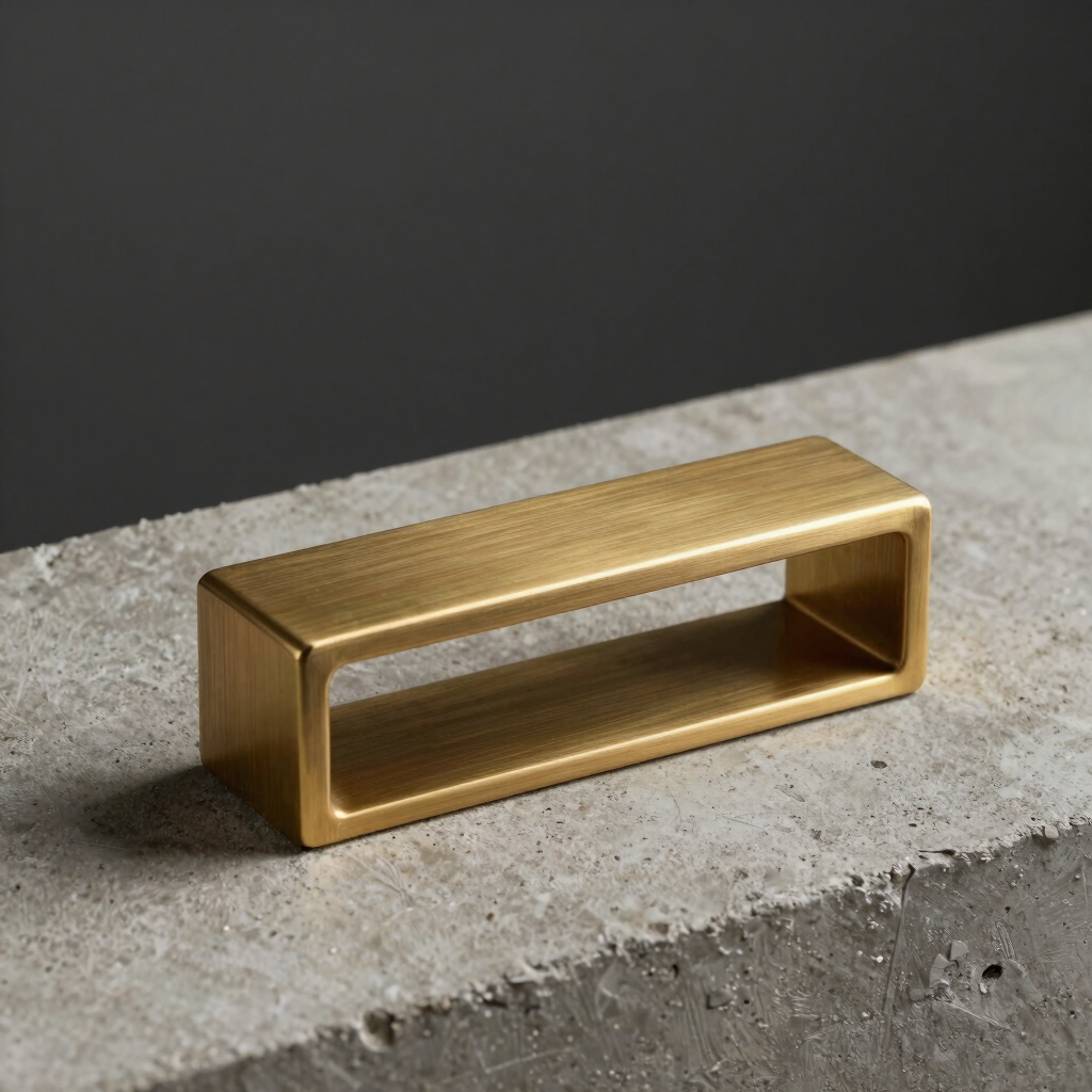 Brushed Brass Recessed Flush Pull