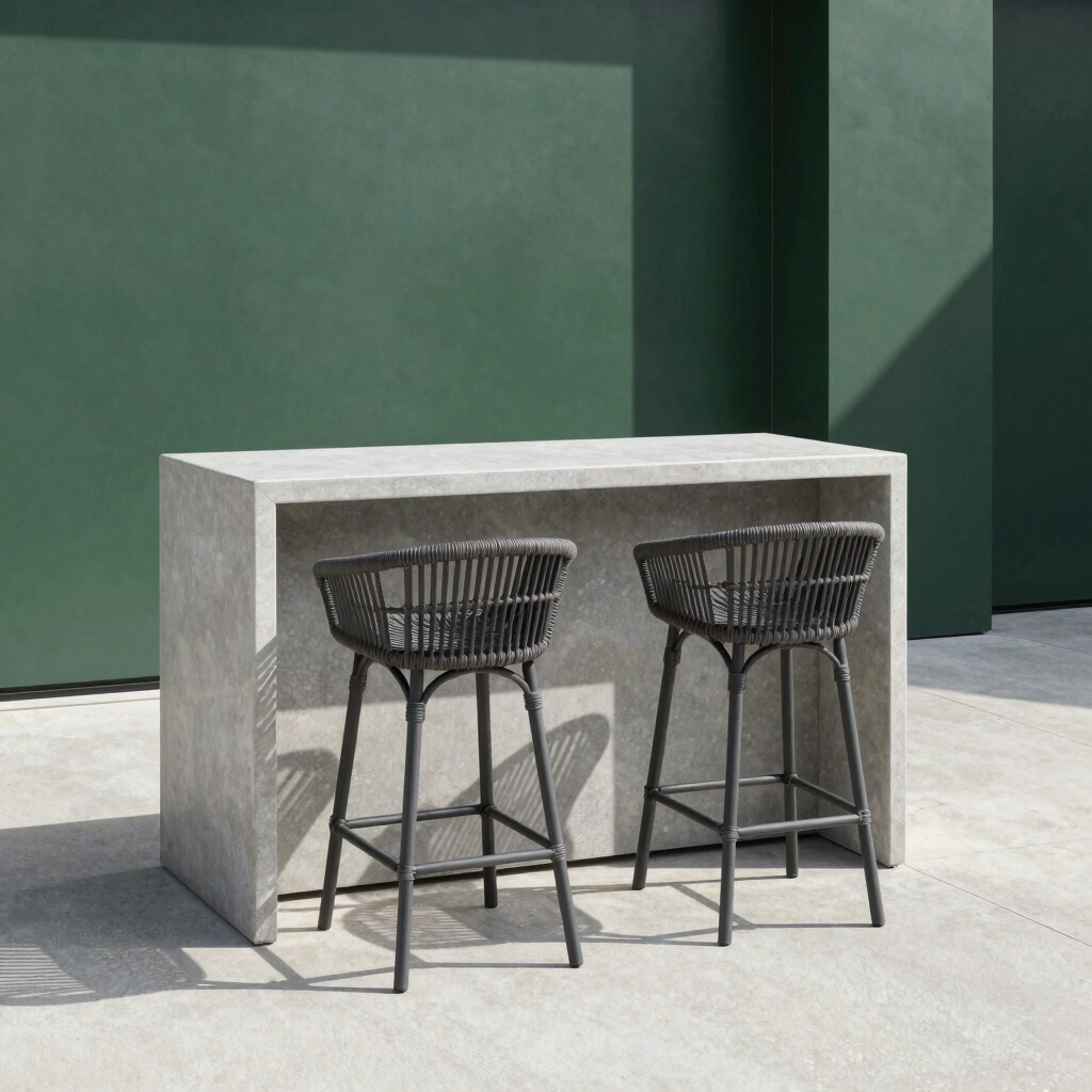 Grid Rattan Bar Counter Set