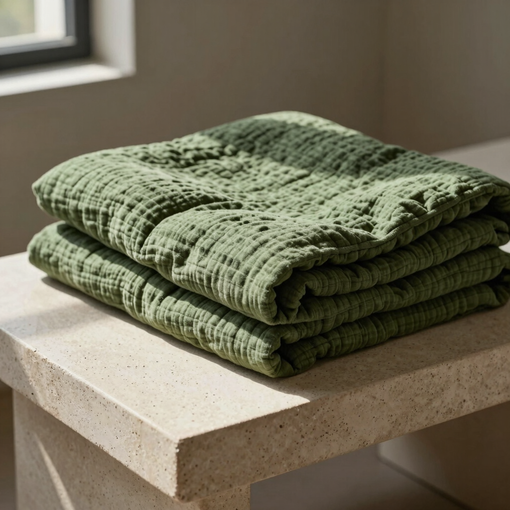 Crinkled Cotton Gauze Throw