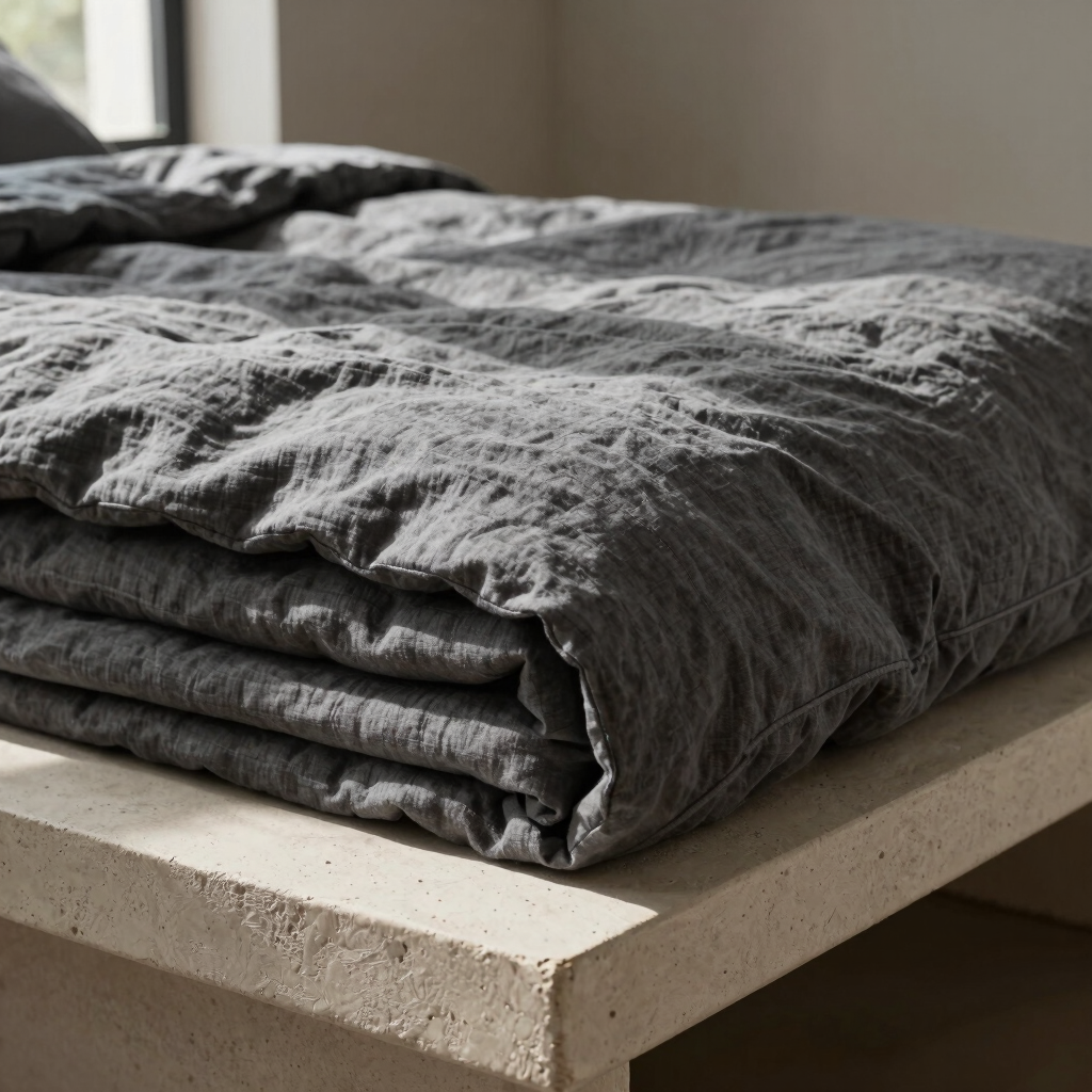 Stitched Flax Bed Quilt