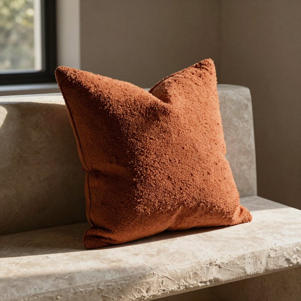 Clay-Dyed Bouclé Pillow