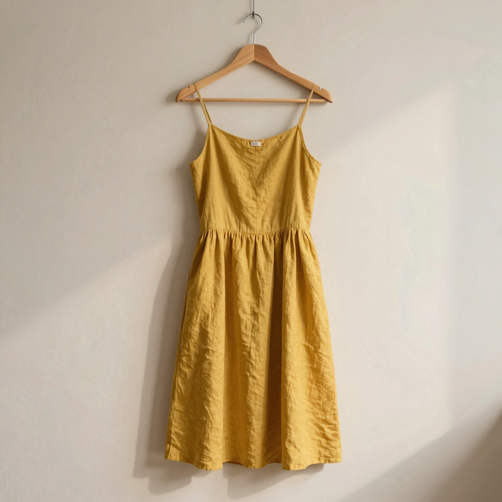 Linen-Blend Tiered Midi Dress