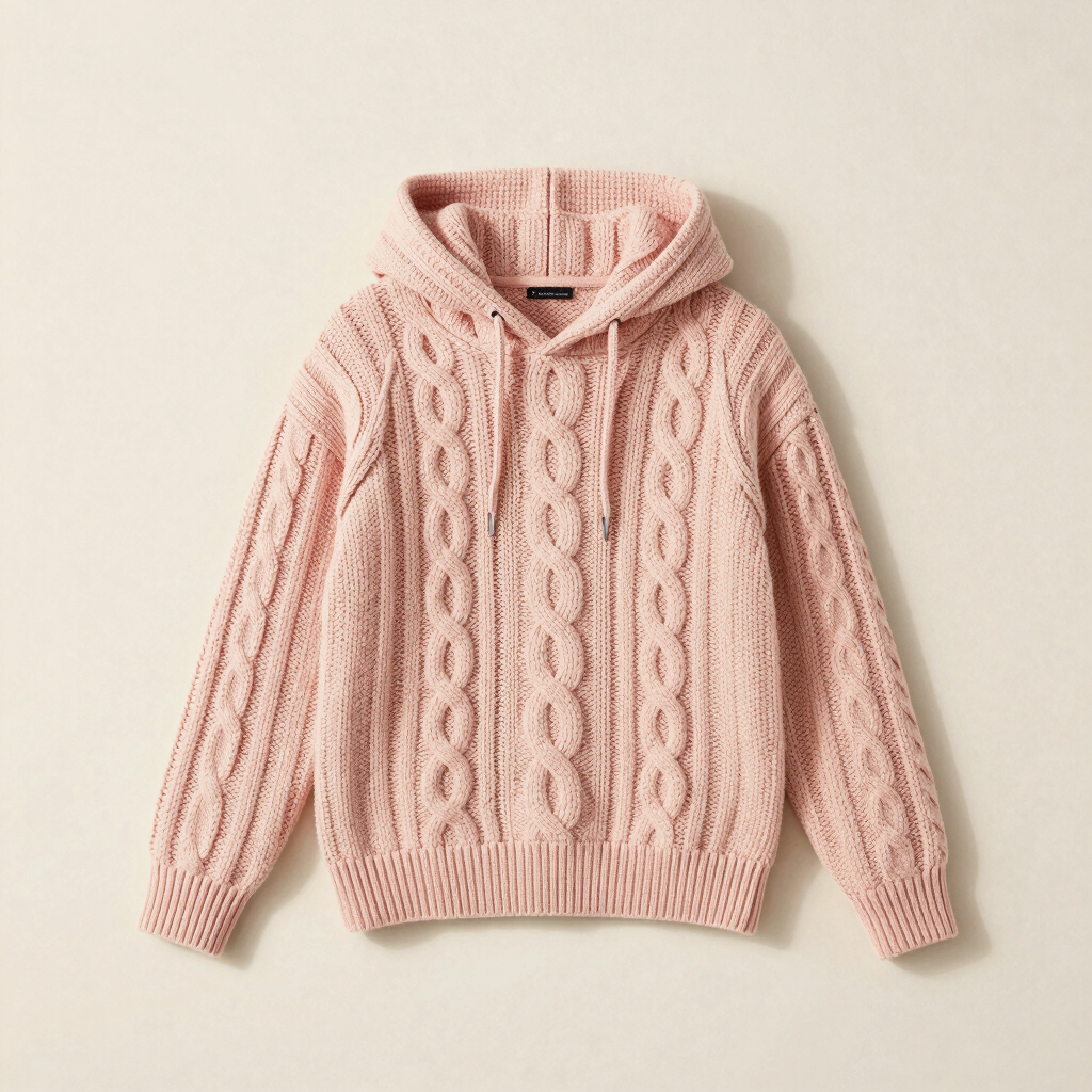 Custom Chunky Cable-Knit Hoodie