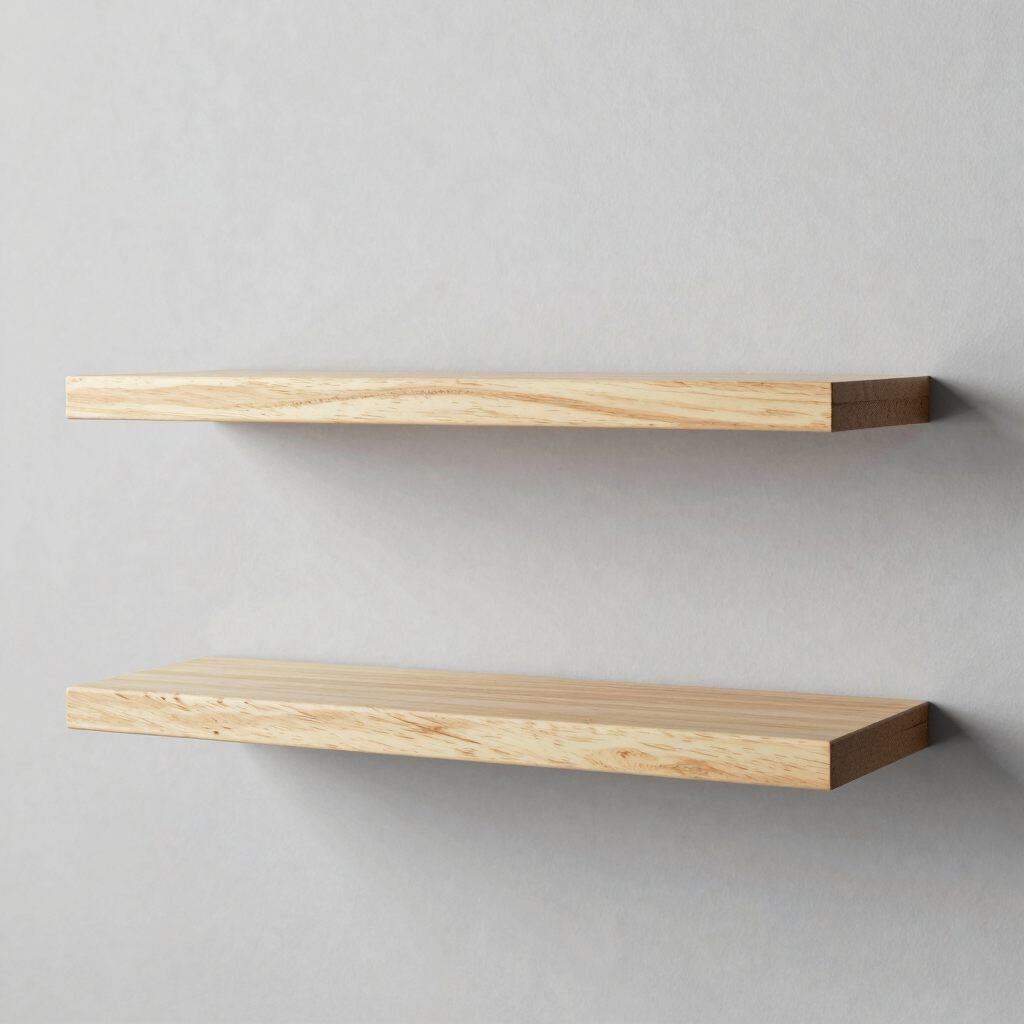 Linear Birch Wall Shelf - Set of 2