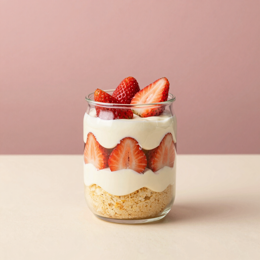 Strawberry Cream Glass Cake