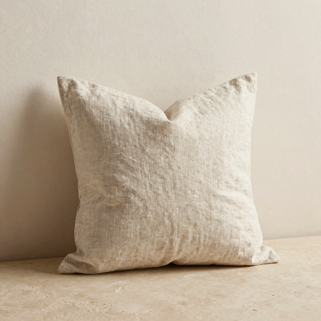 Textured Linen Throw Pillow Cover