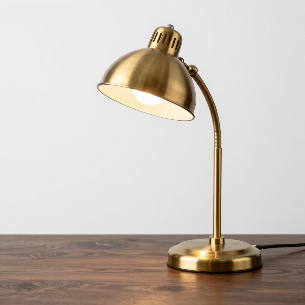 Mid-Century Brushed Brass Lamp