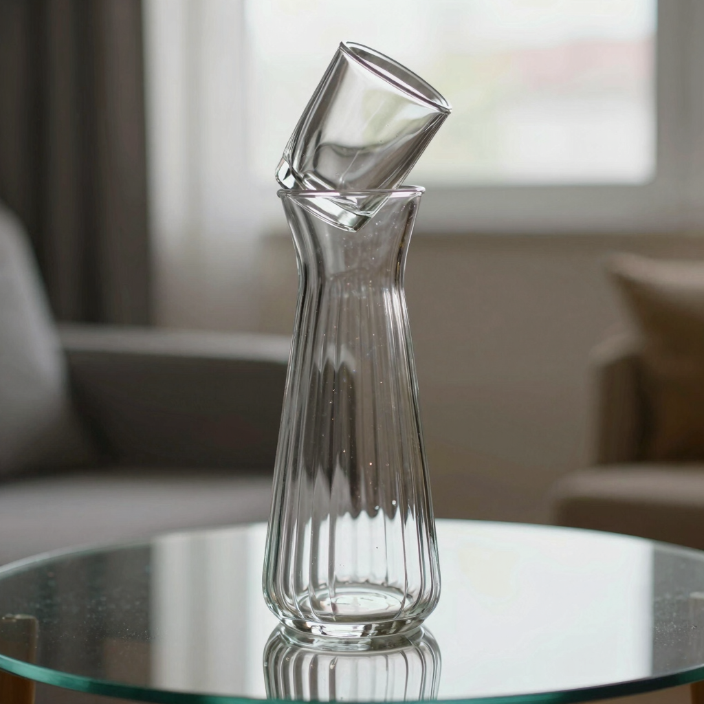 Ribbed Glass Bedside Carafe